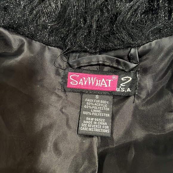 Say What Faux Fur Black Vest - Picture 9 of 9